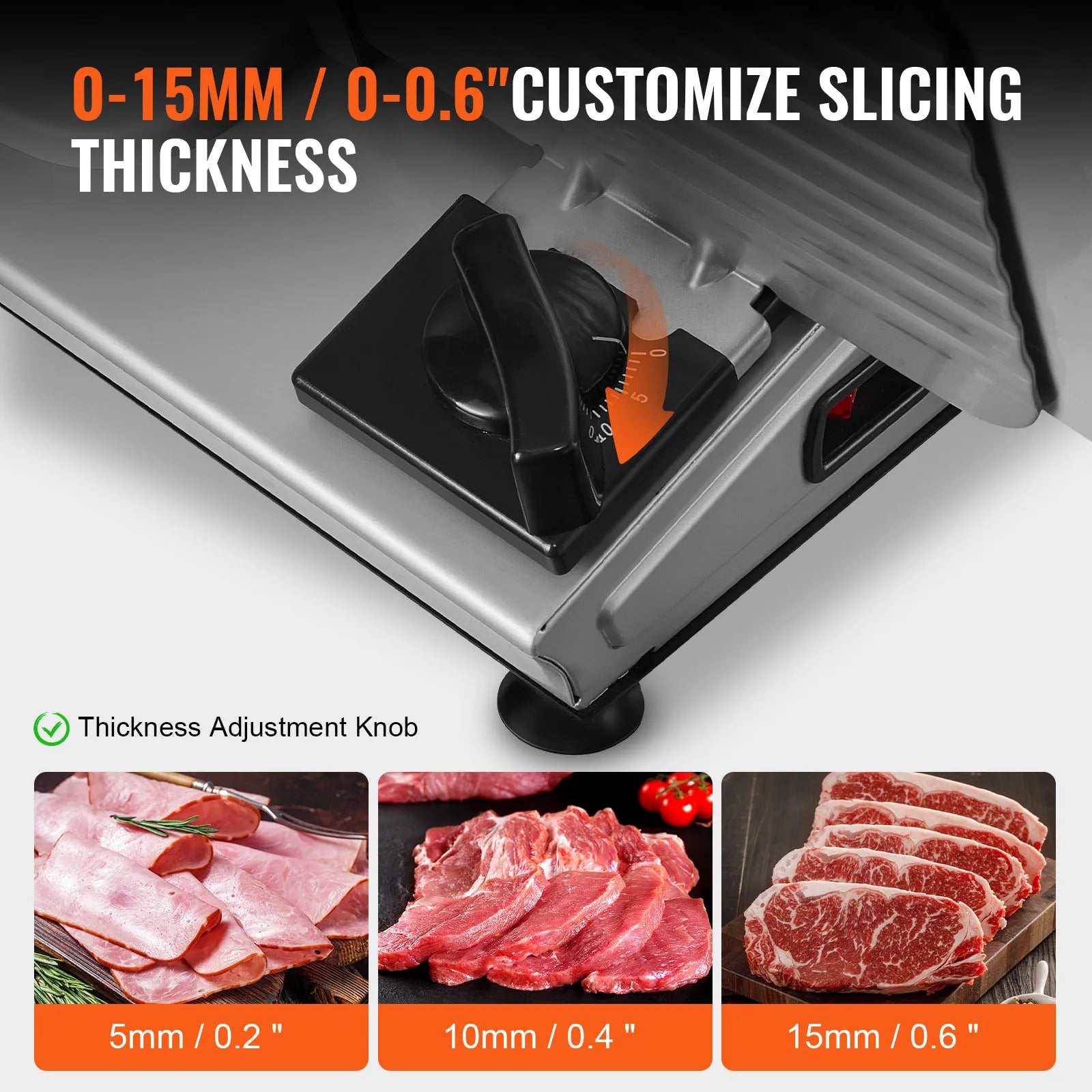 Electric Deli Food Slicer, Adjustable Thickness