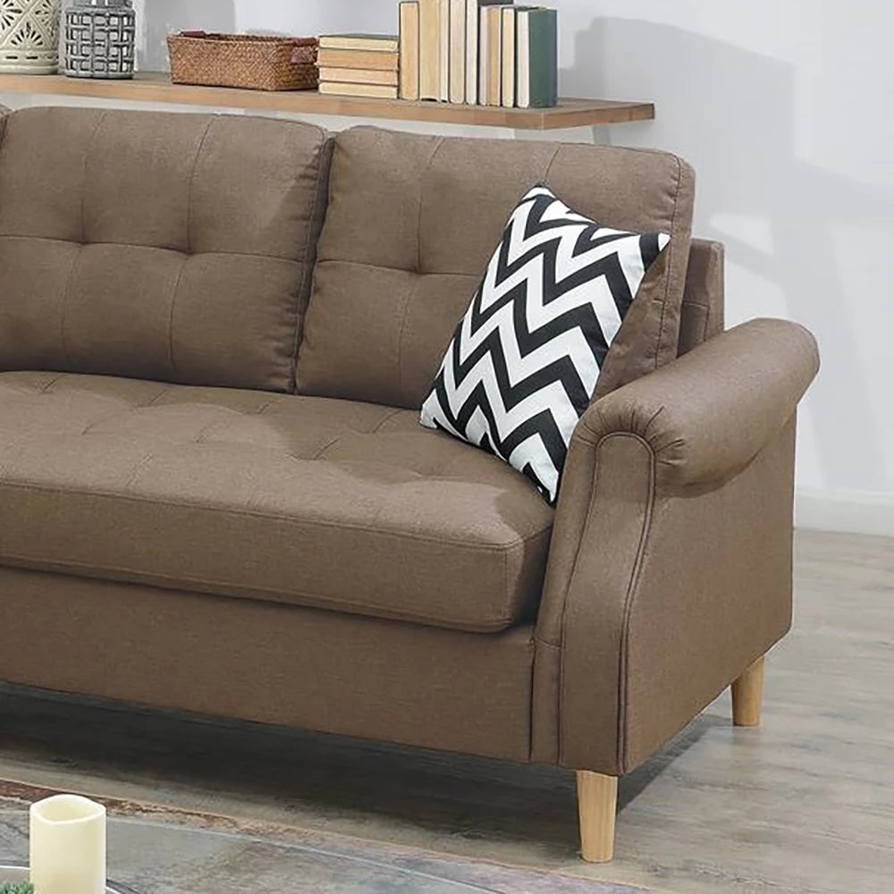 Living Room Corner Sectional Light Coffee