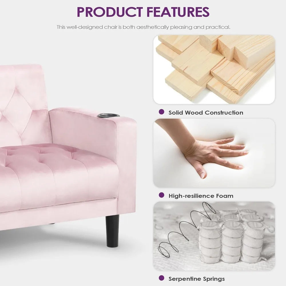 3-Pc. Loveseat Sofa Set, USB Ports, Cupholders