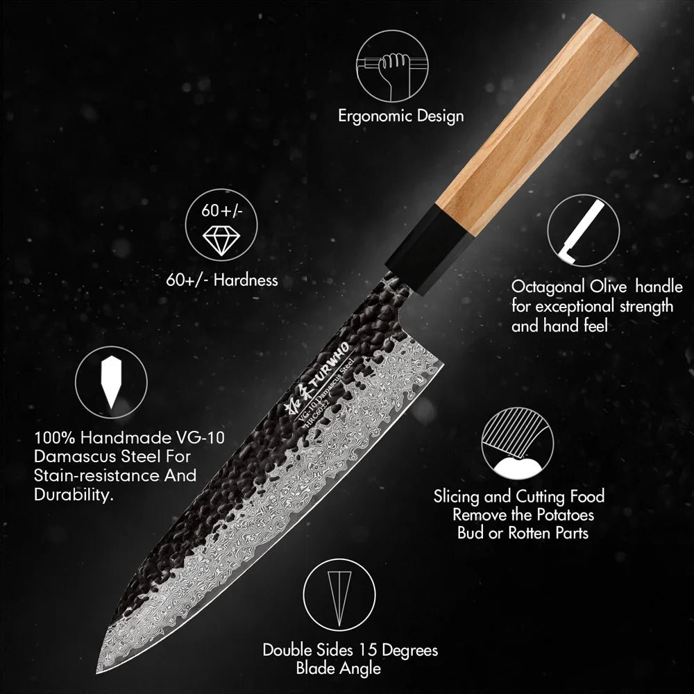 Japanese Chef's Knives 67 Layer Damascus Steel