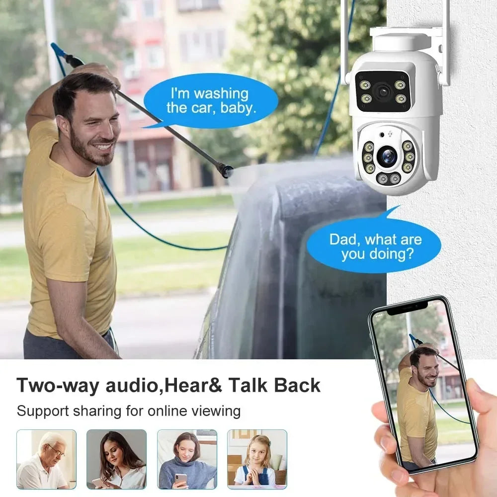 Camera Dual Lens Outdoor CCTV Security Protection