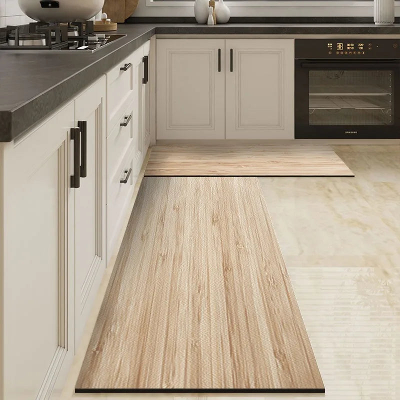 Waterproof Floor Mat Brown Imitation Wood Grain