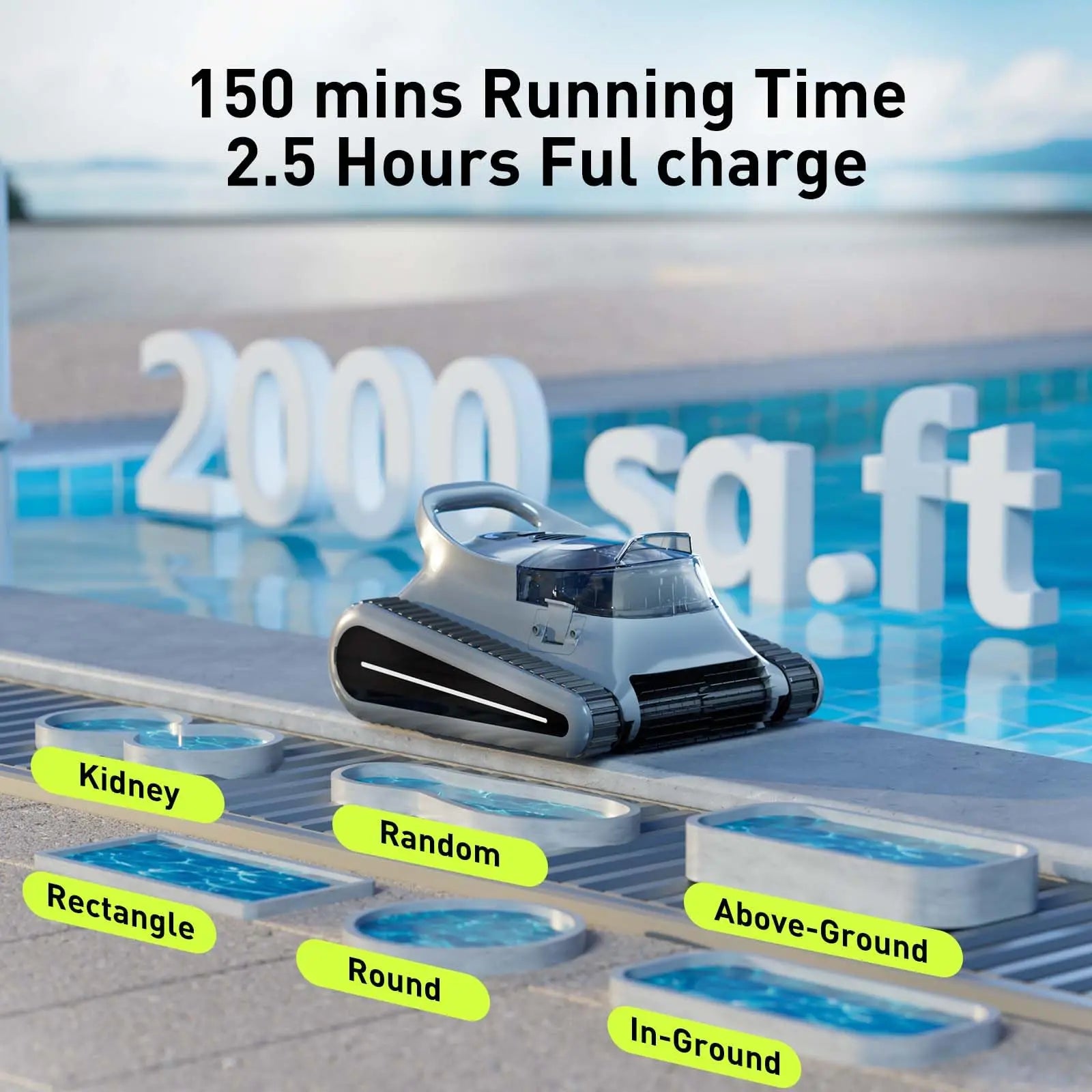 Cordless Robotic Cleaner, Inground Pools, Vacuum