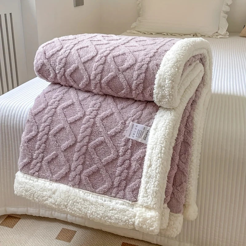 Double-Sided Lamb Wool Blanket, Various Colors, Sizes