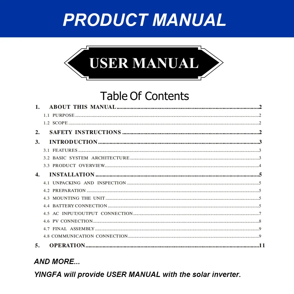 Solar Power Pure Sine Wave Inverter 3.6kW 24V 110V