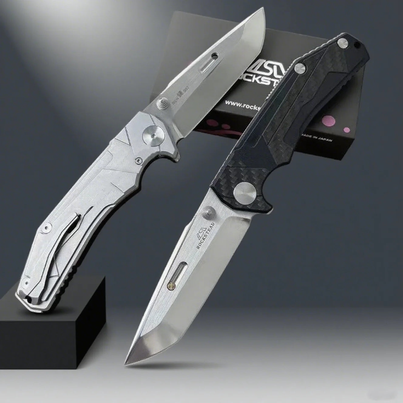 Carbon fiber hybrid handle, portable folding knife