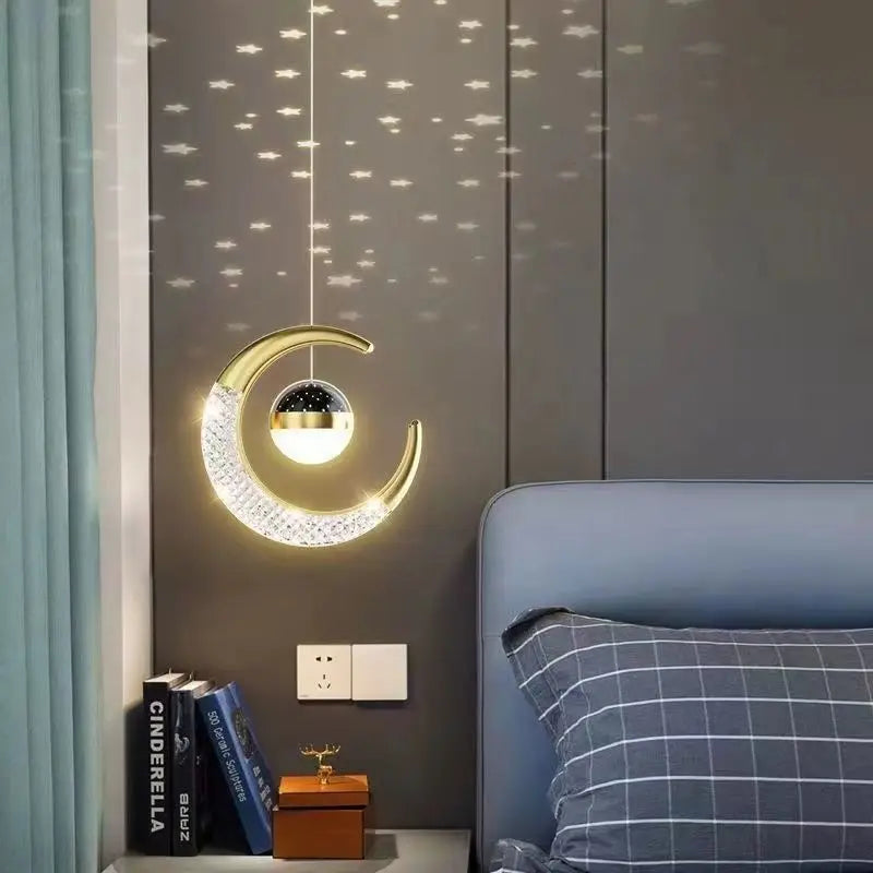Starry Sky Projection Style Circular Led Pendant Light