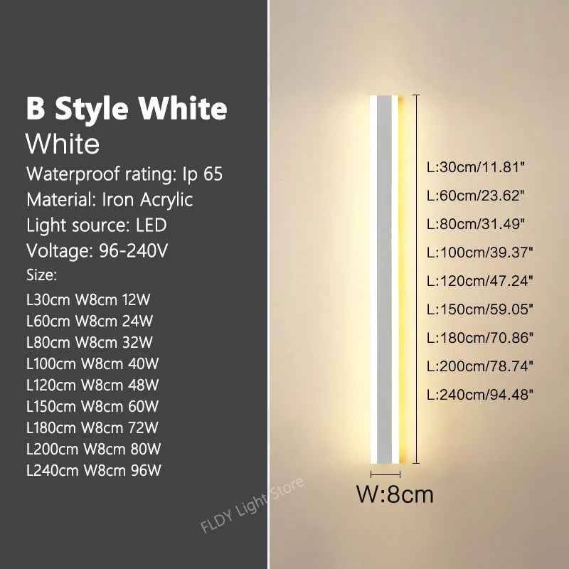 Long Strip Outdoor Waterproof Wall Garden Lights