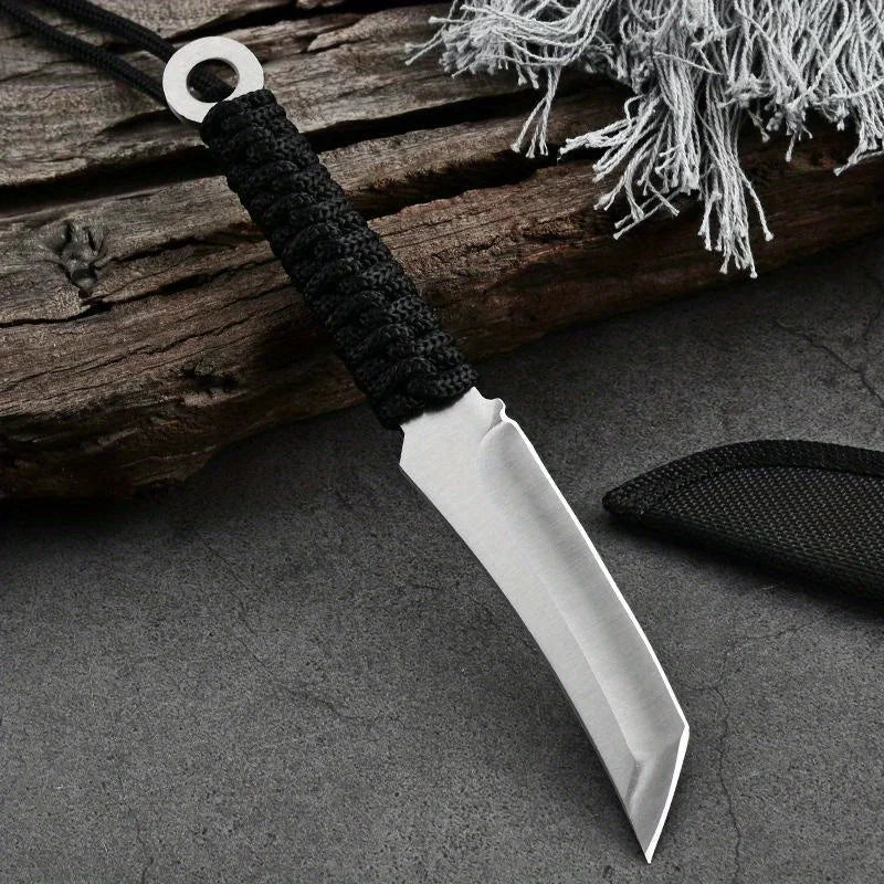 Mini Katana Knife, Paracord Handle, Nylon Sheath