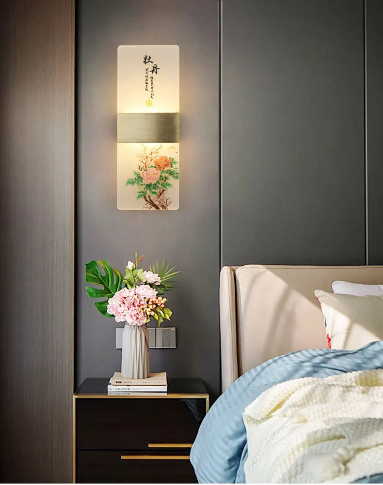 6W 10W LED Chinese Style Printing Wall Light
