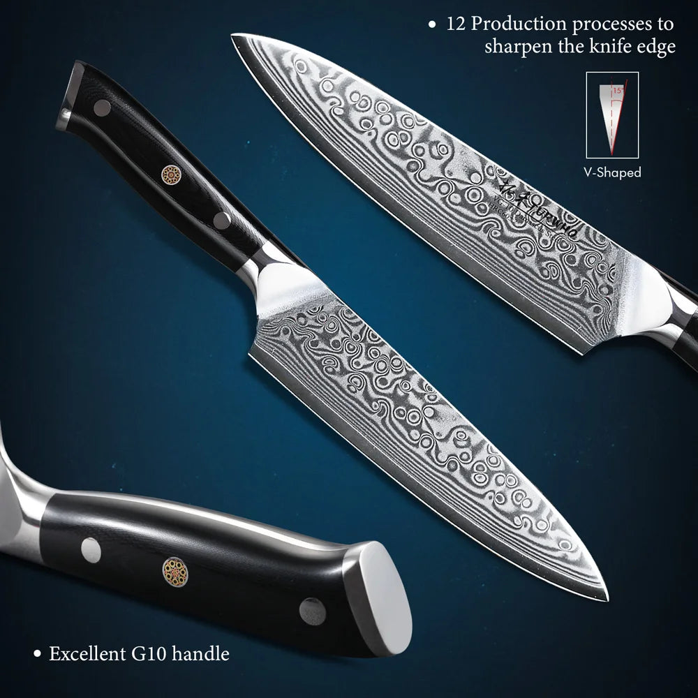 5" 67 Layer Damascus Steel Peeling, Vegetable Knife