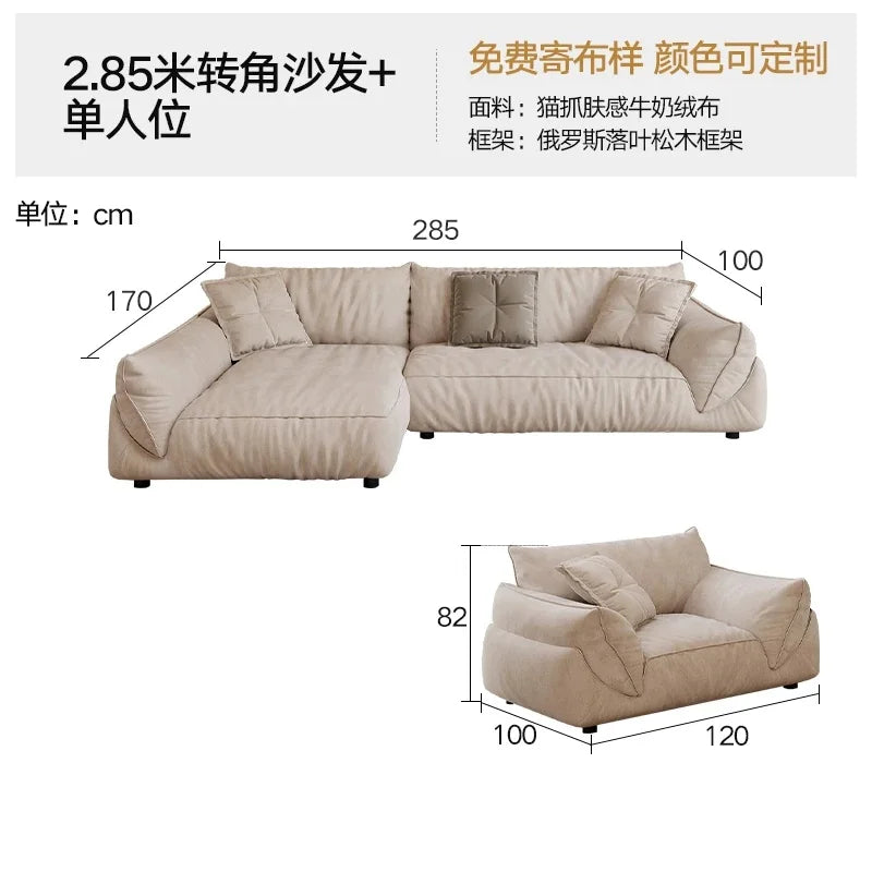 Velvet Corner Sofa for Cozy Living Room