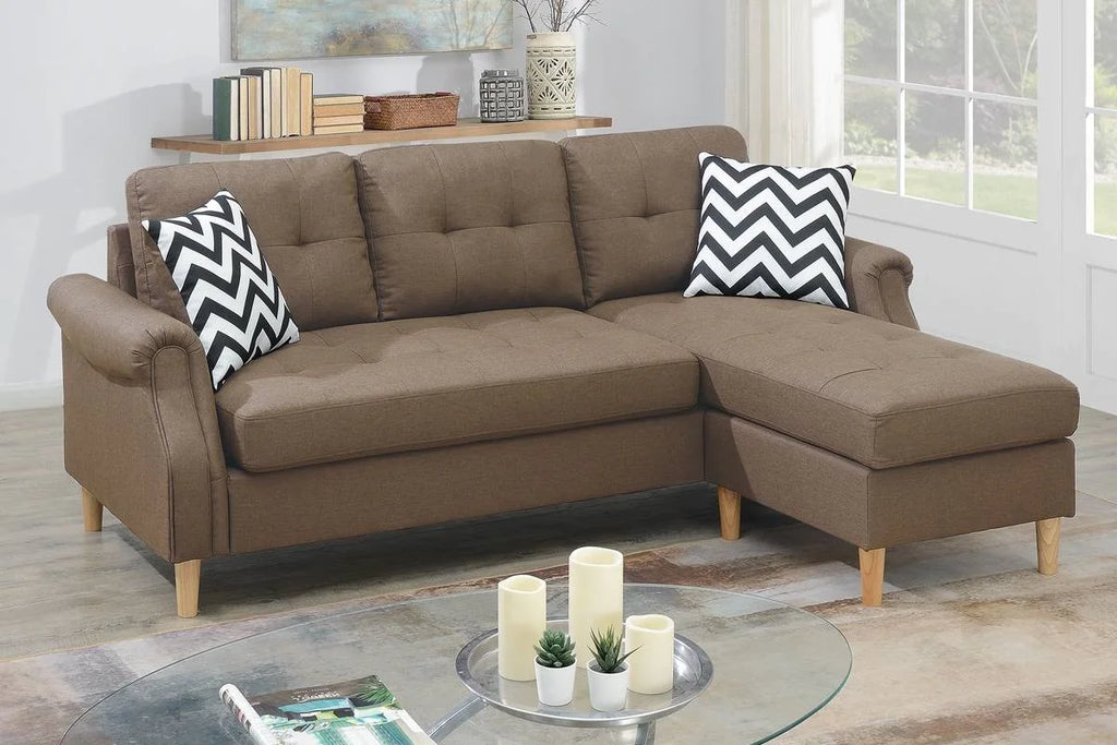 Living Room Corner Sectional Light Coffee