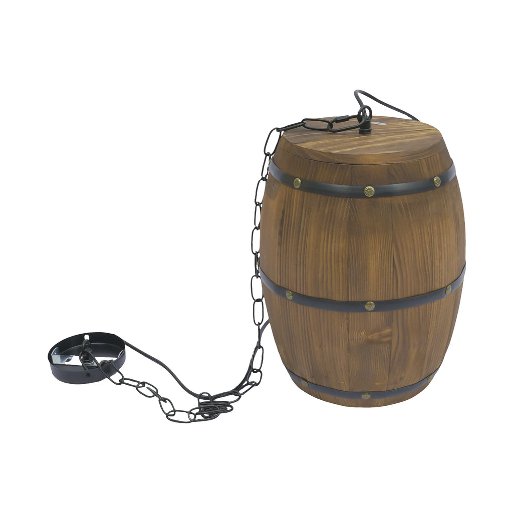 Wood Wine Barrel Pendant Light, Industrial Ceiling Lamp