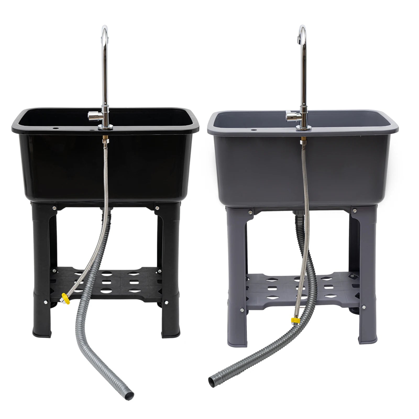 Black/Gray Floor-standing Large Sinks, Faucet, Drain