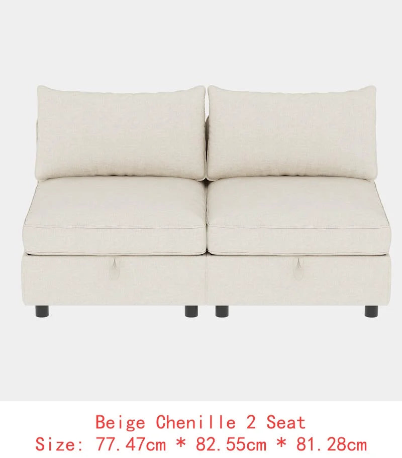 Sectional Sofa with Storage, Flexible Fabric Sleeper