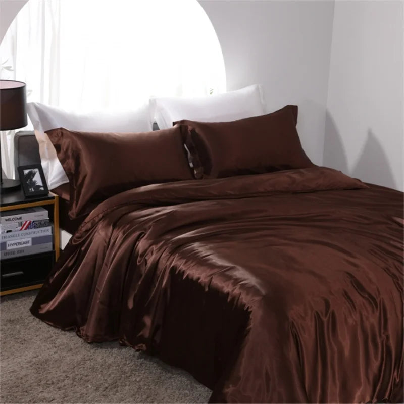 Satin Bedding Set, Duvet Cover, Sheets, Pillowcases