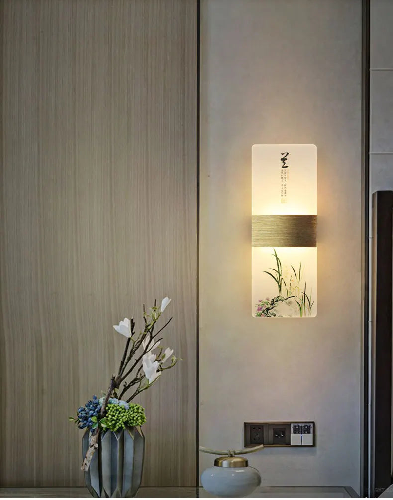 6W 10W LED Chinese Style Printing Wall Light