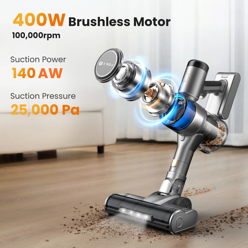 400W Stick Cordless Vacuum Cleaner for Hardwood Floor