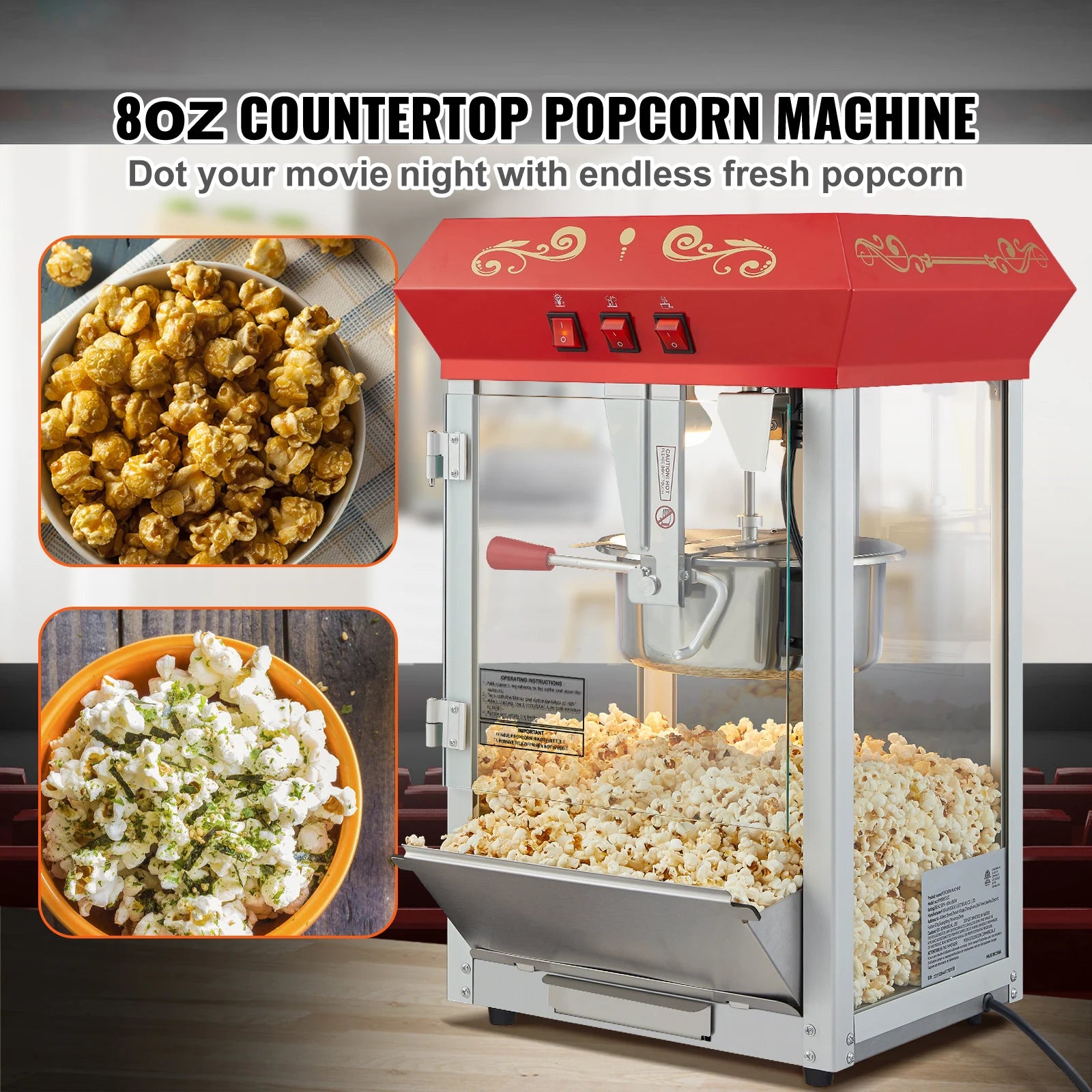 8/12Oz Electric Popcorn Maker, Scoop Spoon
