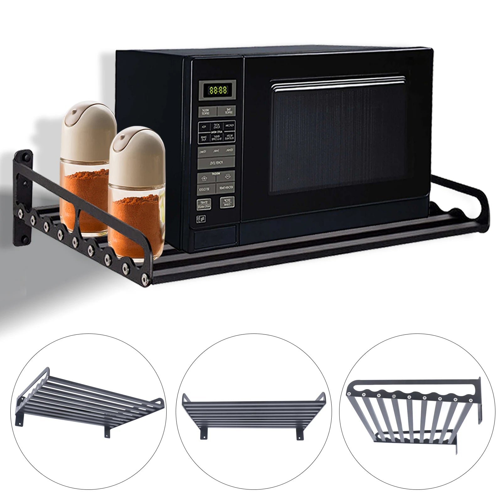 Wall-Mounted Microwave Oven Rack 50kg Capacity