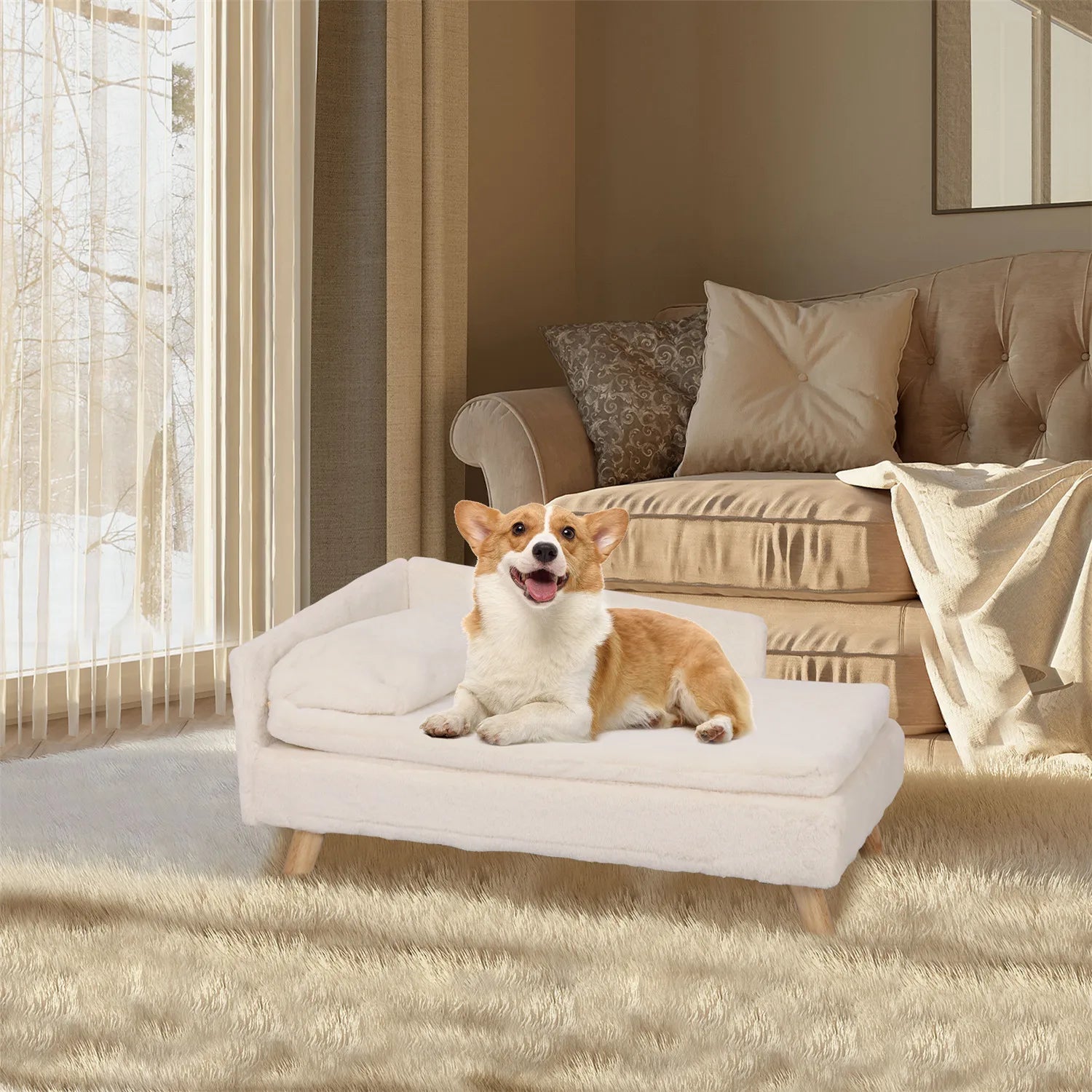 Elevated Pet Bed, Waterproof Sofa Bed, Small