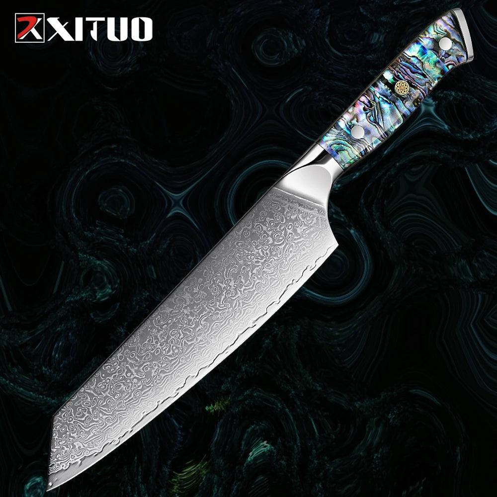 1-9 Pc. Damascus Steel Kitchen Knives Set Abalone Handle