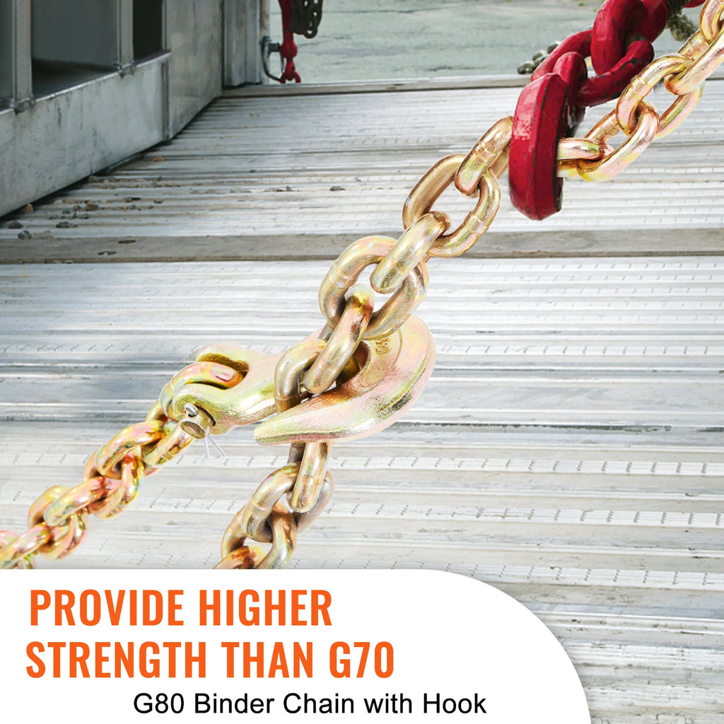 1/2pcs Binder Chain with Safety Grab Hooks, Tie Down