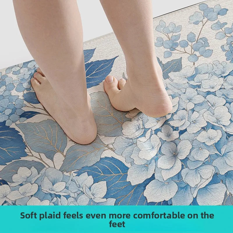 Floral Bath Mat Non-Slip Absorbent Quick Dry