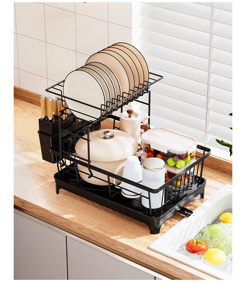 2 Tier Large Dish Drainer Rack