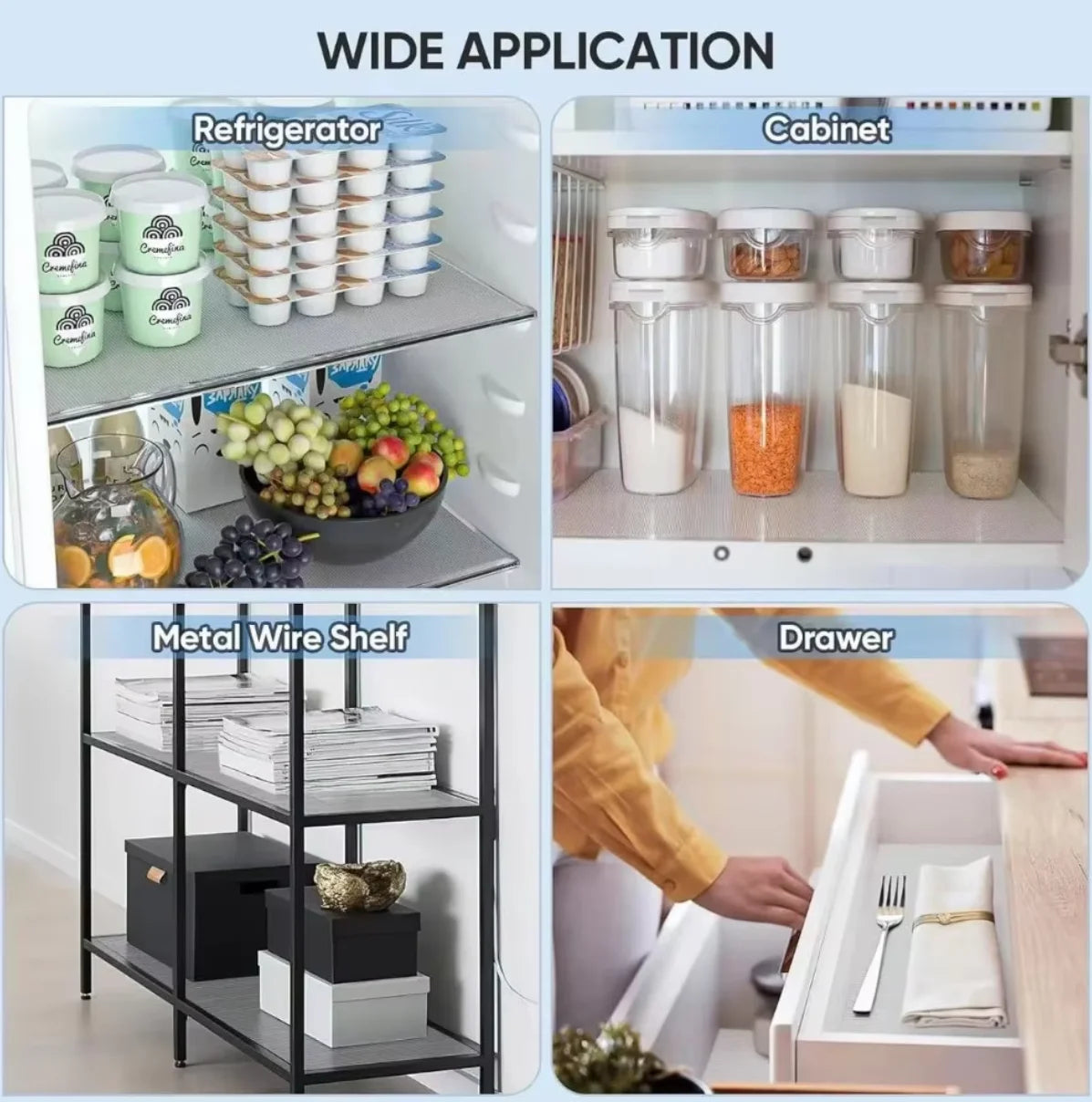 30/60cm 1.5/5M Drawer Mat Shelf Cover, Non-Slip, Waterproof