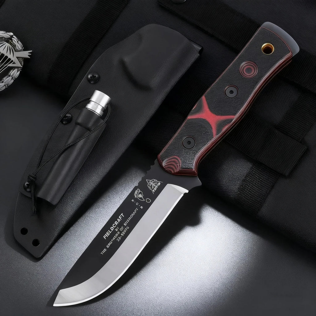 Straight knife, high-hardness 154CM alloy steel, sheath