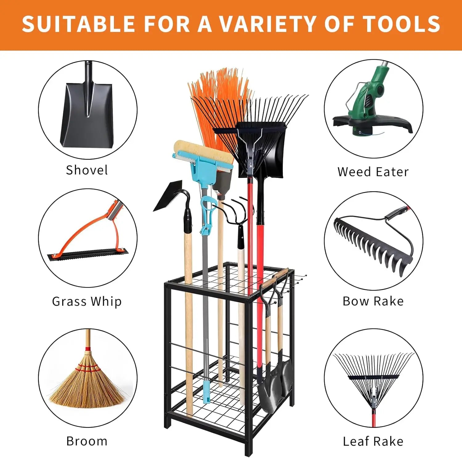 Metal Yard Tools Storage, Organizer for Garage