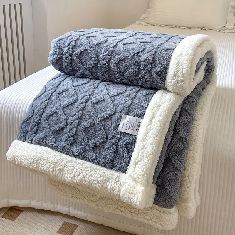 Double-Sided Lamb Wool Blanket, Various Colors, Sizes