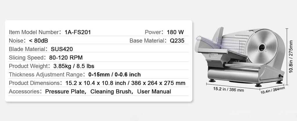 Electric Deli Food Slicer, Adjustable Thickness