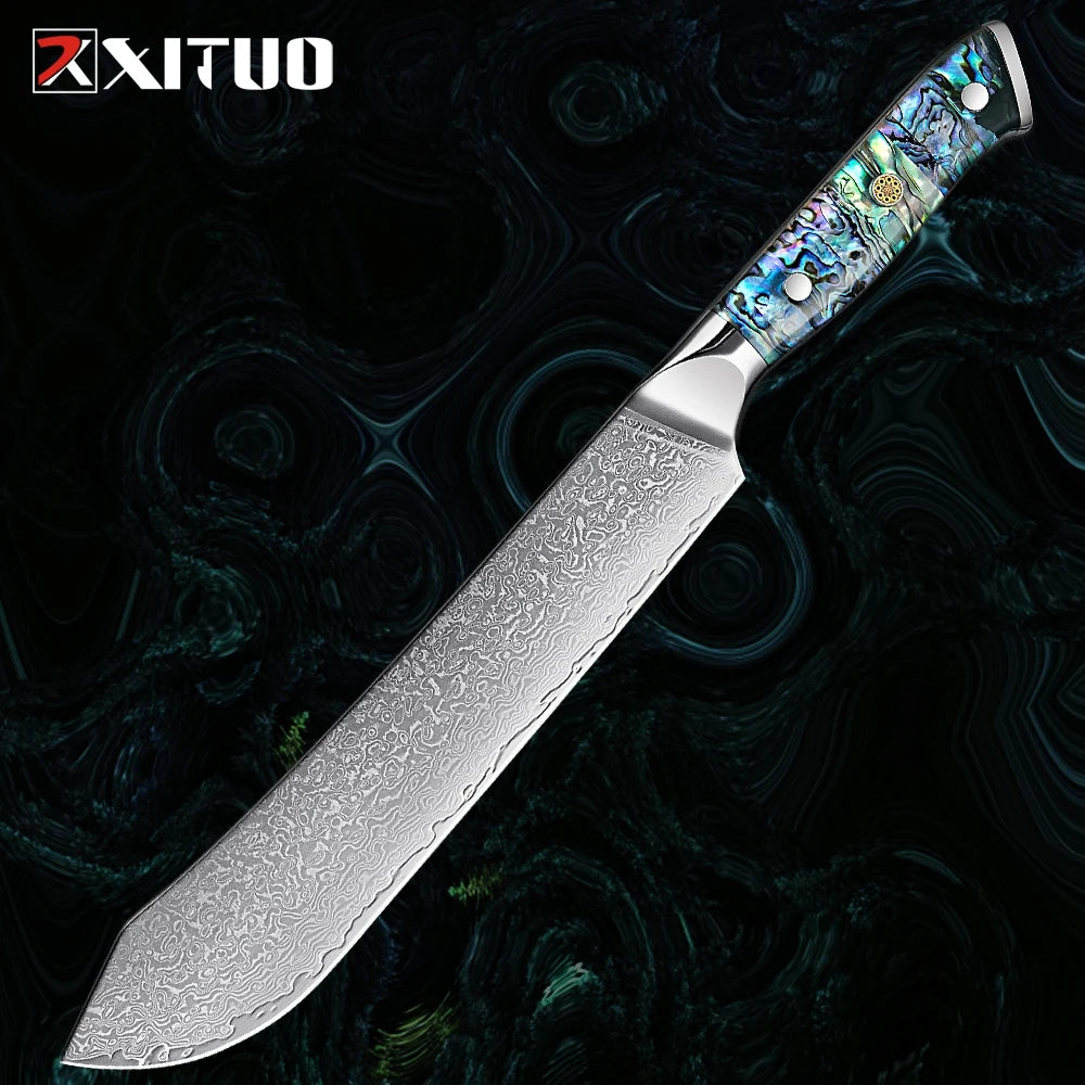 1-9 Pc. Damascus Steel Kitchen Knives Set Abalone Handle
