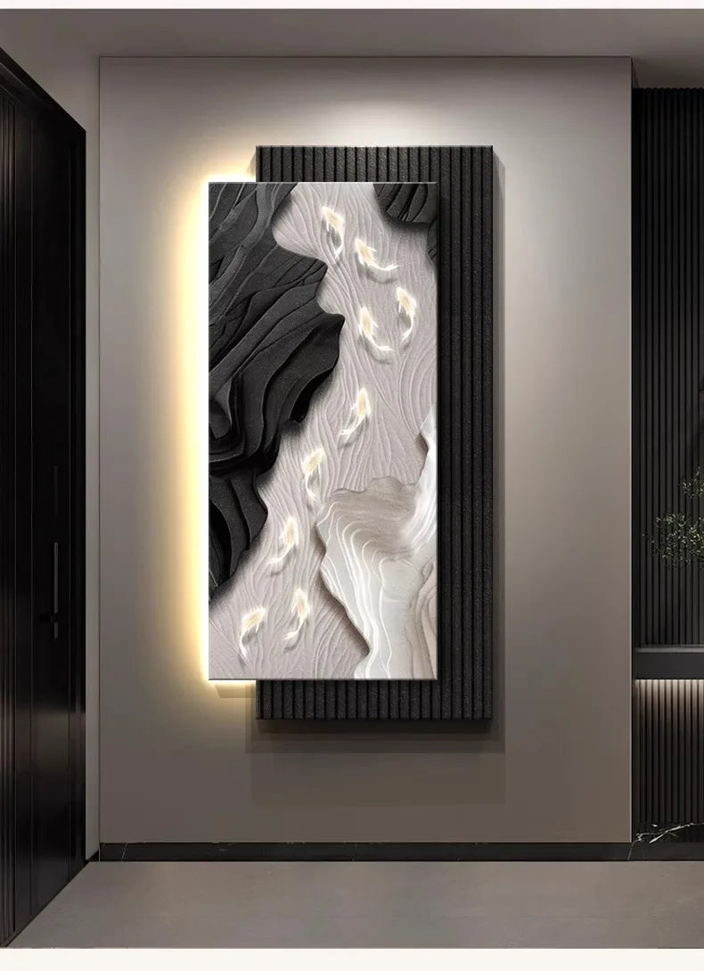 Led, Koi Fish Hanging Art Wall Lamps