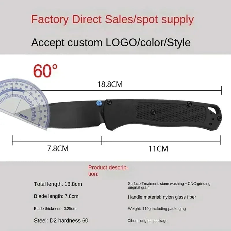 Folding Pocket Knife Black/ White Blade