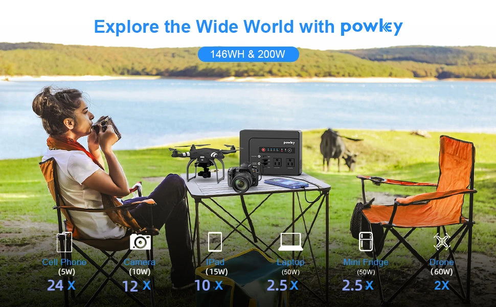 200W, Portable Solar Backup Power Supply, Camping