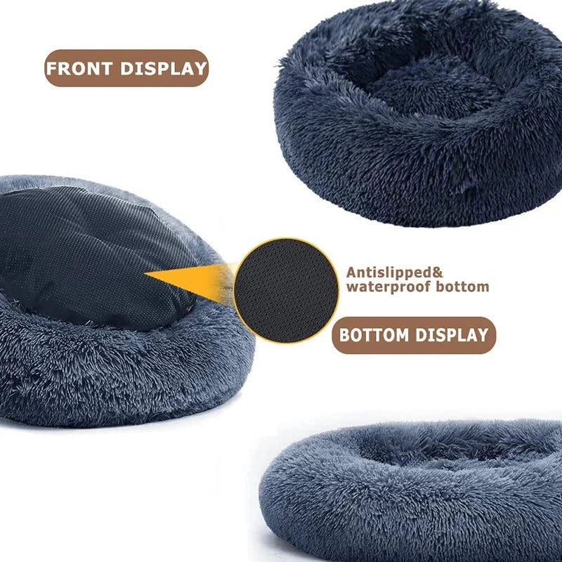 40-60cm. Round Pet Bed, Small Dog, Cat, Washable
