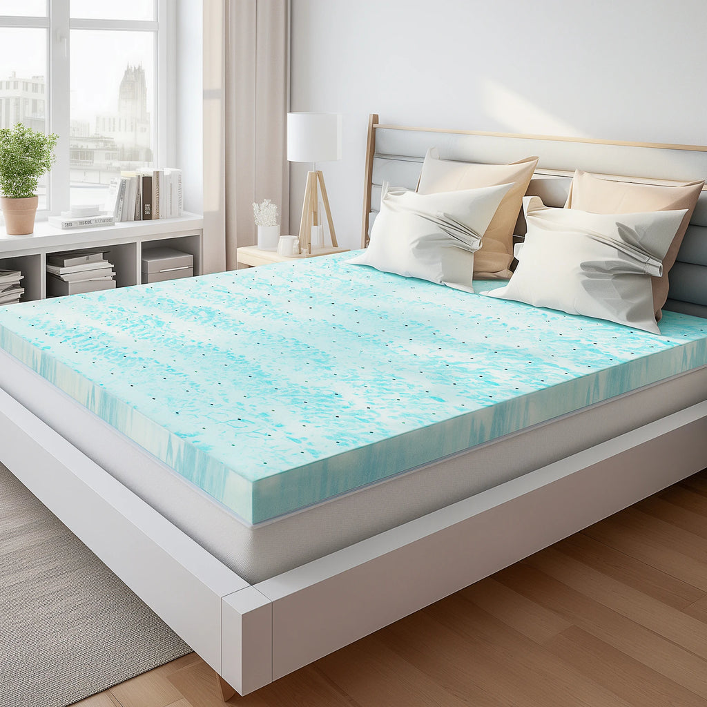2-3 Inch Gel Memory Foam Mattress Topper, Cooling, Breathable