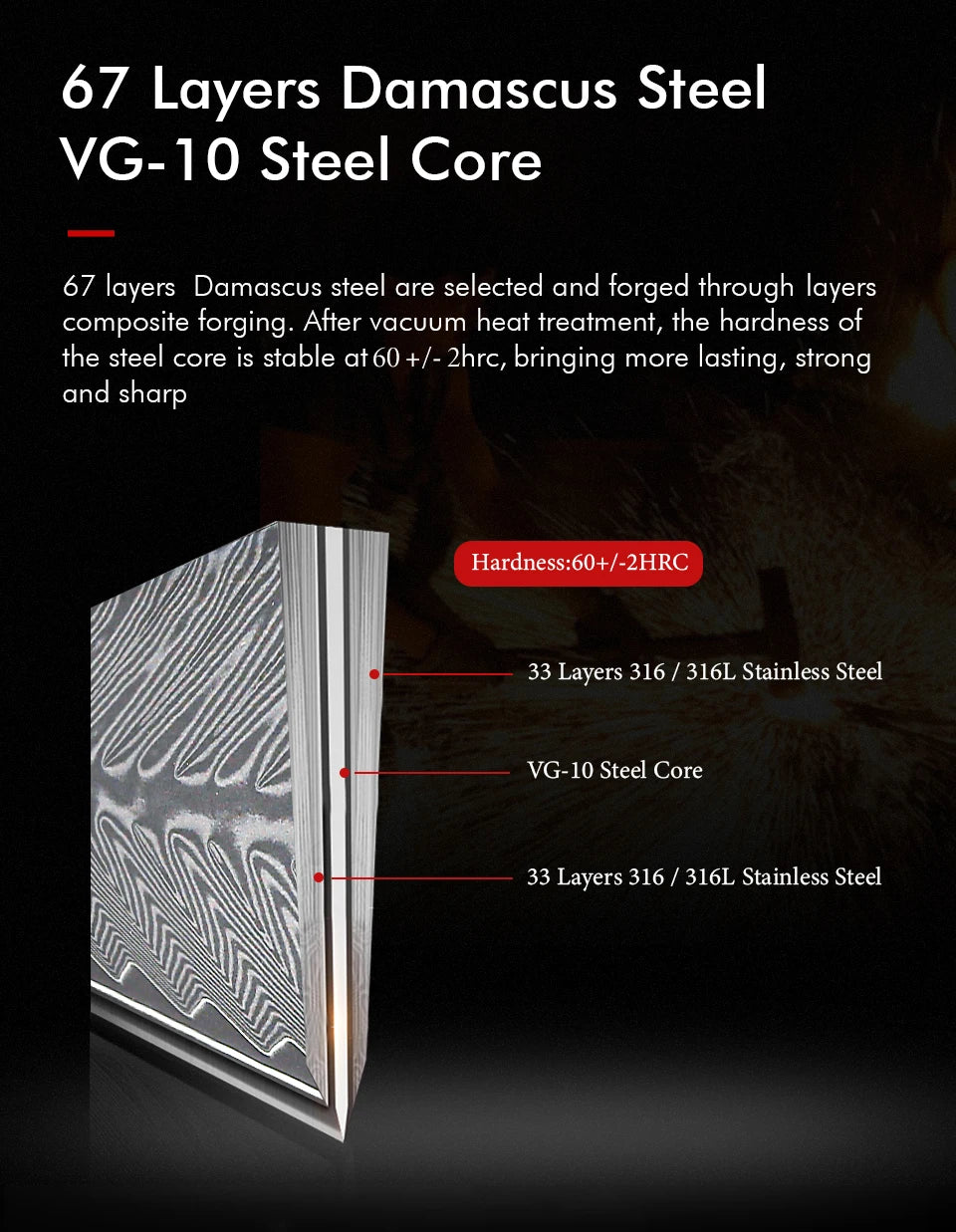 8.2" Professional Damascus Steel Kitchen Knife