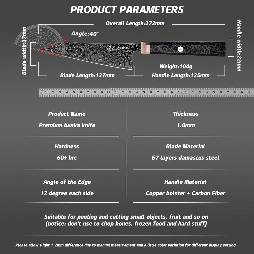 5.4"Bunka Knife 67 layers Damascus Steel