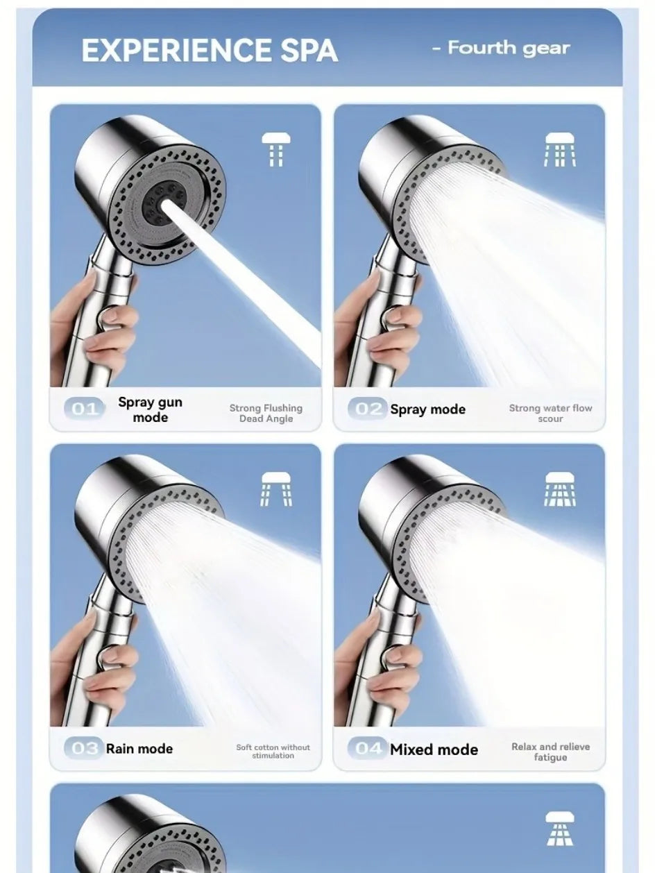 5 Modes Spray, Filter Shower Head, High Flow
