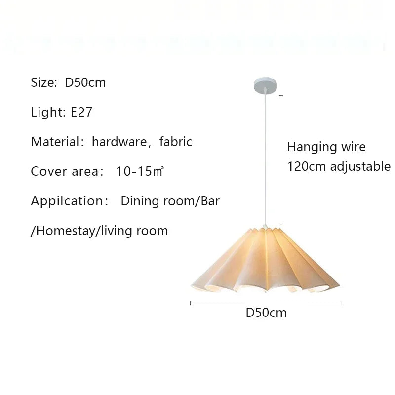 Fabric Led Chandelier Pendant Lamp, Adjustable Cord