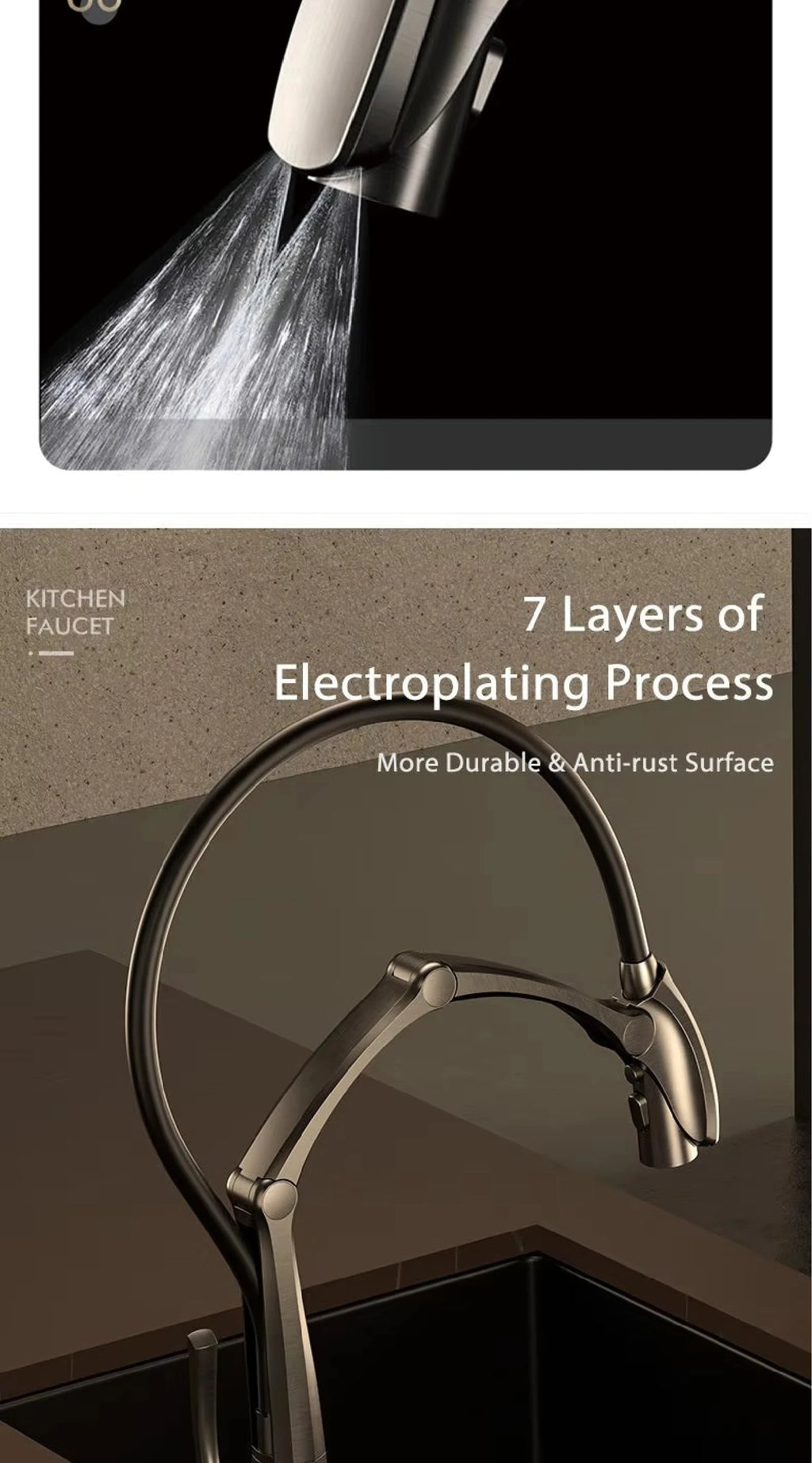 Kitchen Faucet, 3-Function Spray, Touchless, Multiple Finishes