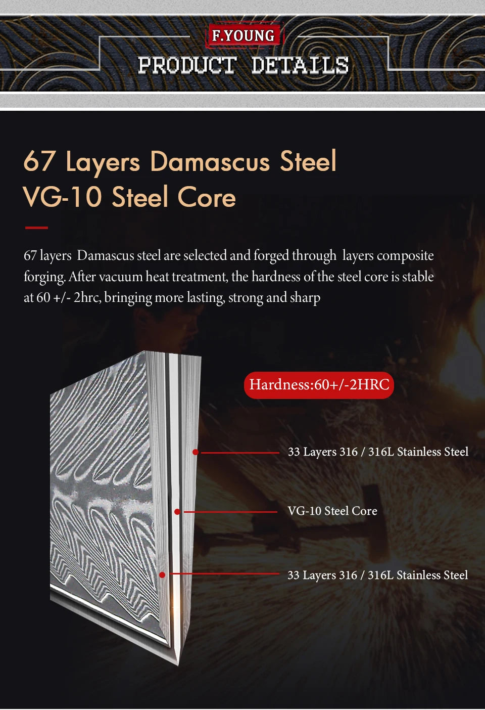 7 Inch Japanese Santoku Knife 67 Layer Damascus Steel