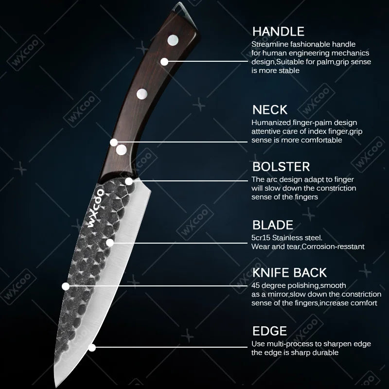 8PCS Professional Kitchen Chef Knife Set Stainless Steel