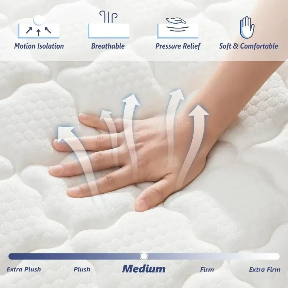 12 Inch Queen Size Hybrid Mattress Memory Foam