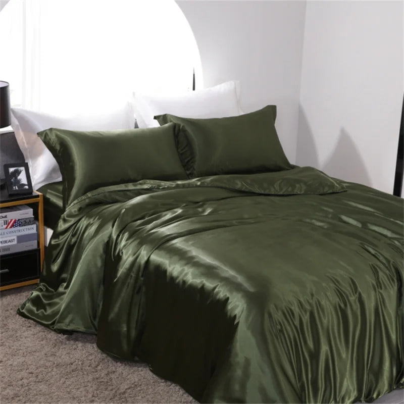Satin Bedding Set, Duvet Cover, Sheets, Pillowcases